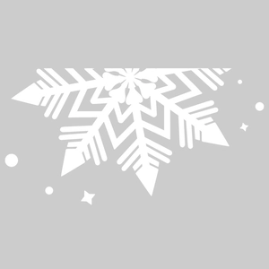 White snowflake window decals for Christmas glass display and holiday storefront decoration