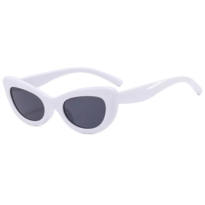 Vintage cat eye sunglasses with white frames and dark lenses for a stylish retro look