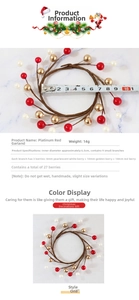 Detail showing red, white and gold Christmas berry candle ring measurements and 6.5cm inner diameter