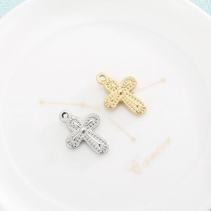 Pendentif Croix Vintage En Acier Inoxydable Design Creux Breloques Texturées Pour Fabrication De Bijoux Collier Boucles D'oreilles