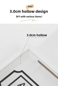 Detailed view of white 3D shadow box frame with 3.0cm hollow depth for memorabilia