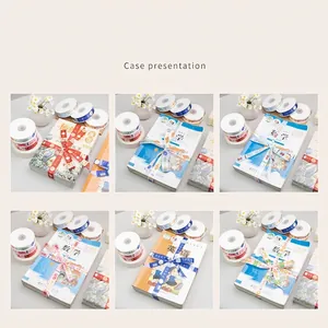 Colorful patterned washi tape rolls for book binding and school gift wrapping decoration