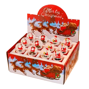 Christmas snow globe gift set with 12 Santa figurines in a festive display box