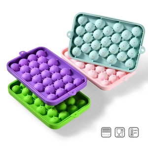 Stackable silicone ice cube trays for sphere balls with -40 to 230 degree temp range