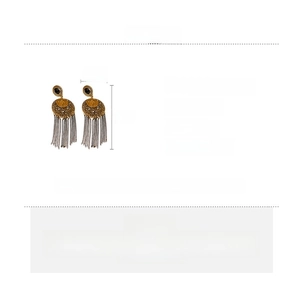 Spécifications de taille et de matériau pour boucles d'oreilles portrait vintage à pompon
