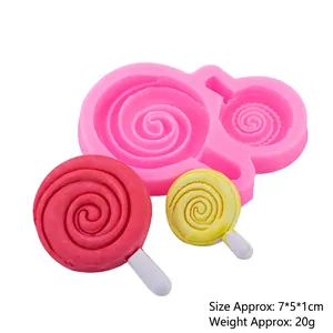 Rosa Silikonform für Lutscher und Schokolade mit Spiralform für Backdekoration