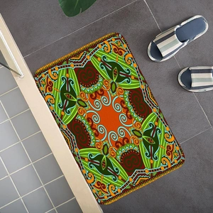 Ethnic mandala patterned flannel bath mat and door rug for home living room decor