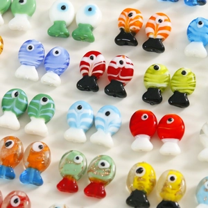 Colorful 3D fish-shaped handmade glass beads for DIY earrings and jewelry making
