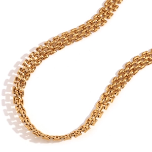 18K vergoldete Edelstahl-Gliederkette mit modernem geflochtenem Armband-Design