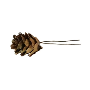 Natural larch cone with wire stems for Christmas DIY crafts and festive decorations