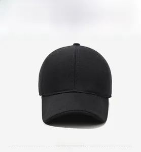 Front view of a thick wool winter baseball cap with ear protection and SPORTS logo
