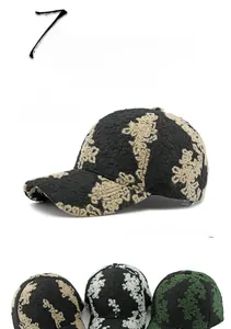 Close-up of vintage jacquard pattern weave and texture on hard top baseball caps