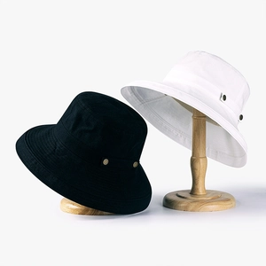 Chapeau de soleil d'été anti-UV pour femme en toile de coton noir et blanc à bord large