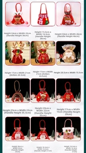 Selection of 12 Christmas gift bags with various festive designs and material textures