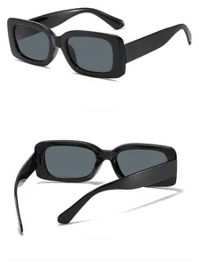 Detail view of stylish square sunglasses showing the 45-degree side and back structure