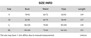 Size chart showing bust, waist, hips, and length for sleeveless ruched dress (cm)