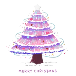 Pink Christmas tree window sticker with festive Merry Christmas text decoration