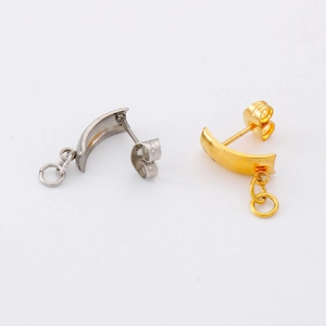 Clous Oreilles En Acier Inoxydable Avec Boucle Pour Création Bijoux DIY Plqué Or Géométrique Arc Accessoires Femme