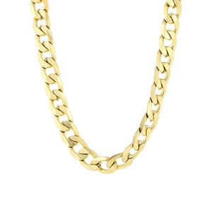 Sleek gold vacuum-plated titanium steel Cuban link chain necklace for men and women