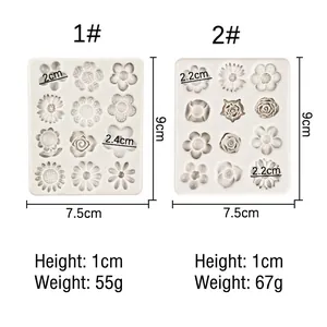 Daisy and sunflower silicone cake molds for fondant and chocolate decoration