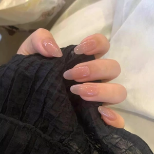 Lange Stiletto Press On Nägel Glänzend Nude Rosa Farbverlauf Falsche Nägel Für Frauen Tägliche Maniküre Eleganter Stil
