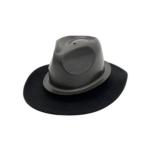 Classic black felt fedora hat featuring a protective plastic inner support for shape maintenance
