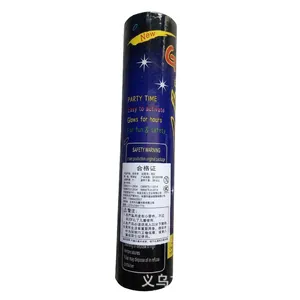 Cylindrical party glow sticks pack featuring New Party Time branding on blue packaging