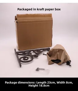 European vintage cast iron bracket set with screws and kraft paper packaging box