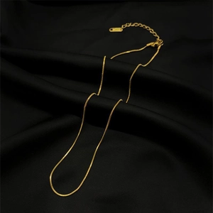 Stainless Steel Round Snake Chain Necklace 18K Gold Plated Minimalist Clavicle Chain Fashion Jewelry For Women