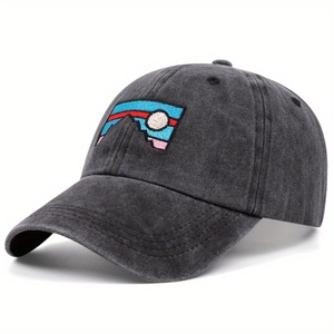 Vintage Washed Cotton Polyester Baseball Cap Mountain Landscape Embroidery Retro Outdoor Adjustable Sun Hat For Unisex Adult