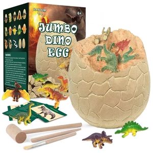 Jumbo Dino Egg Archaeology Excavation Dinosaur Skeleton Figures Plaster Clay Discovery Educational Learning Activity For Kids