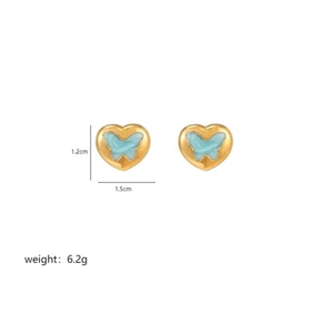Détails des boucles d'oreilles papillon bleu dimensions 1,2 cm par 1,5 cm poids 6,2 g