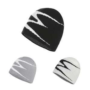Acrylic Knit Beanie Hat Jacquard Abstract Pattern Warm Winter Skull Cap Outdoor Streetwear For Men Women