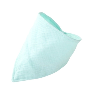 Bavoir bébé en gaze de coton vert menthe avec tissu texturé pour protection contre la bave