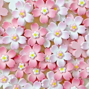 Resin Cherry Blossom Flower Flatback Cabochons Sakura Charms For DIY Hair Clips Phone Case Decoration Sweet Craft Supplies