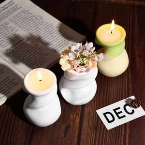 Porte-bougie et vase à fleurs en céramique en spirale pour une décoration créative