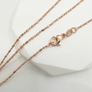 Exquisite 18k rose gold plated water drop necklace with bead chain and lobster clasp