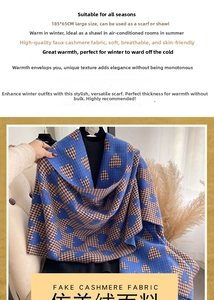 Detailed macro view of fake cashmere shawl featuring blue and red heart patterns