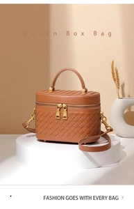 Elegante gewebte Leder Box Handtasche für Damen Premium Top-Handle Schulter Umhängetasche