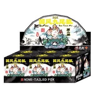 Nine-tailed fox theme mystery box display set with LED lights and ink wash style graphics