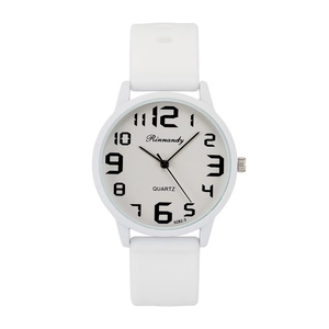 Women Casual Jelly Color Quartz Watch Silicone Strap Large Arabic Numerals Alloy Case Fashion Sport Wristwatch For Girls