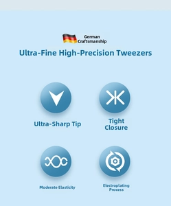 Macro shot of ultra-fine stainless steel tweezers with precision electroplated tips