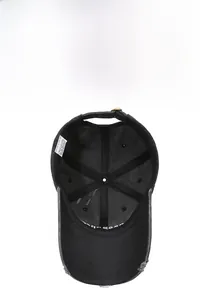 Detailed view of the 100% cotton washed baseball cap interior showing the quality label