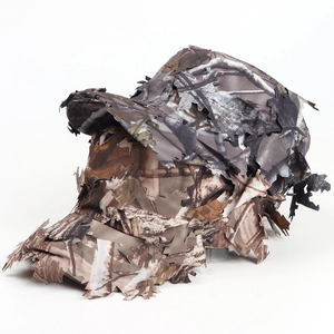 3D leafy camouflage flat top tactical hat for hunting and field concealment outdoors