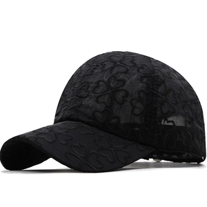 Baseball Cap Lace Floral Embroidery Breathable Hollow Mesh Sun Protection Adjustable Summer Outdoor Fashionable Women