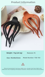 Détail des pinces à cheveux creuses en PC, coloris rouge mat et noir classique