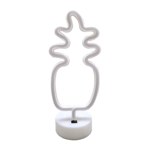 Pineapple LED neon desk lamp with white base for festive bedroom atmosphere decor