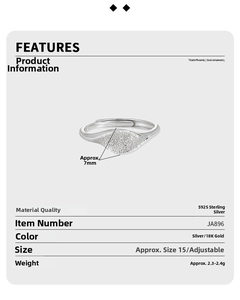 Detail specifications of 925 sterling silver wavy matte ring with dimensions and weight