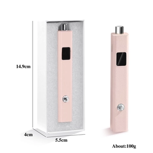Pink leather magnetic UV nail lamp with LCD screen and portable storage box