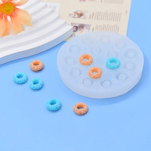 14-cavity silicone mold for mini donut shaped wax melts and decorative resin crafts